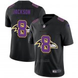 Maglia NFL Limited Baltimore Ravens Jackson Logo Dual Overlap Nero