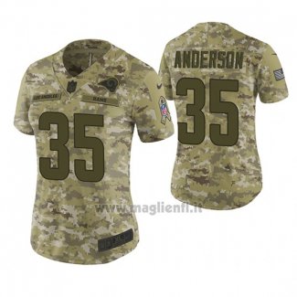 Maglia NFL Limited Donna Los Angeles Rams C.j. Anderson 2018 Salute To Service Camuffamento