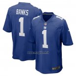 Maglia NFL Game New York Giants Deonte Banks 2023 NFL Draft First Round Pick Blu