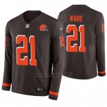 Maglia NFL Therma Manica Lunga Cleveland Browns Denzel Ward Marronee