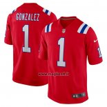 Maglia NFL Game New England Patriots Christian Gonzalez 2023 NFL Draft First Round Pick Alternato Rosso