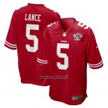 Maglia NFL Game San Francisco 49ers Trey Lance 75 Aniversario Rosso