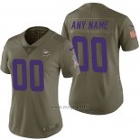 Maglia NFL Limited Donna Minnesota Vikings Personalizzate 2017 Salute To Service Verde