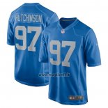 Maglia NFL Game Detroit Lions Aidan Hutchinson 2022 NFL Draft Pick Alternato Blu