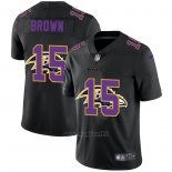 Maglia NFL Limited Baltimore Ravens Brown Logo Dual Overlap Nero