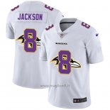 Maglia NFL Limited Baltimore Ravens Jackson Logo Dual Overlap Bianco