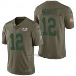Maglia NFL Limited Green Bay Packers 12 Aaron Rodgers 2017 Salute To Service Verde