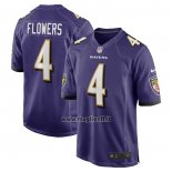 Maglia NFL Game Baltimore Ravens Zay Flowers 2023 NFL Draft First Round Pick Viola