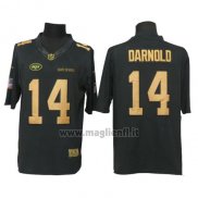 Maglia NFL Anthracite New York Jets 14 Sam Darnold Limited Gold Nero