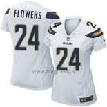 Maglia NFL Game Donna Los Angeles Chargers Flowers Bianco