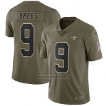 Maglia NFL Limited Bambino New Orleans Saints 9 Brees 2017 Salute To Service Verde