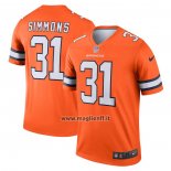 Maglia NFL Legend Denver Broncos Justin Simmons Alternato Arancione