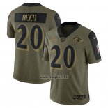 Maglia NFL Limited Baltimore Ravens Ed Reed 2021 Salute To Service Retired Verde