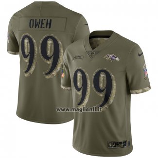 Maglia NFL Limited Baltimore Ravens Odafe Oweh 2022 Salute To Service Verde Militar
