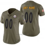 Maglia NFL Limited Donna Pittsburgh Steelers Personalizzate 2017 Salute To Service Verde