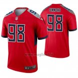 Maglia NFL Legend Tennessee Titans 98 Jeffery Simmons Inverted Rosso