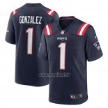 Maglia NFL Game New England Patriots Christian Gonzalez 2023 NFL Draft First Round Pick Blu
