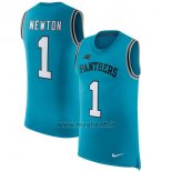 Maglia NFL Limited Carolina Panthers Senza Maniche 1 Newton Blu