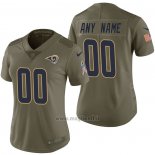 Maglia NFL Limited Donna Los Angeles Rams Personalizzate 2017 Salute To Service Verde