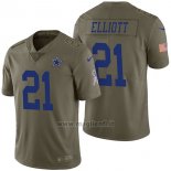 Maglia NFL Limited Dallas Cowboys 21 Ezekiel Elliott 2017 Salute To Service Verde