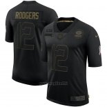 Maglia NFL Limited Green Bay Packers Rodgers 2020 Salute To Service Nero